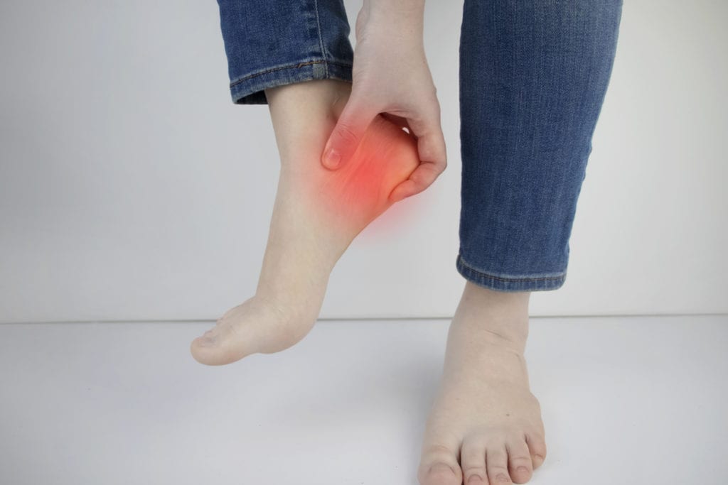 Person with heel pain