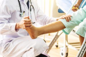 Doctor examining a foot