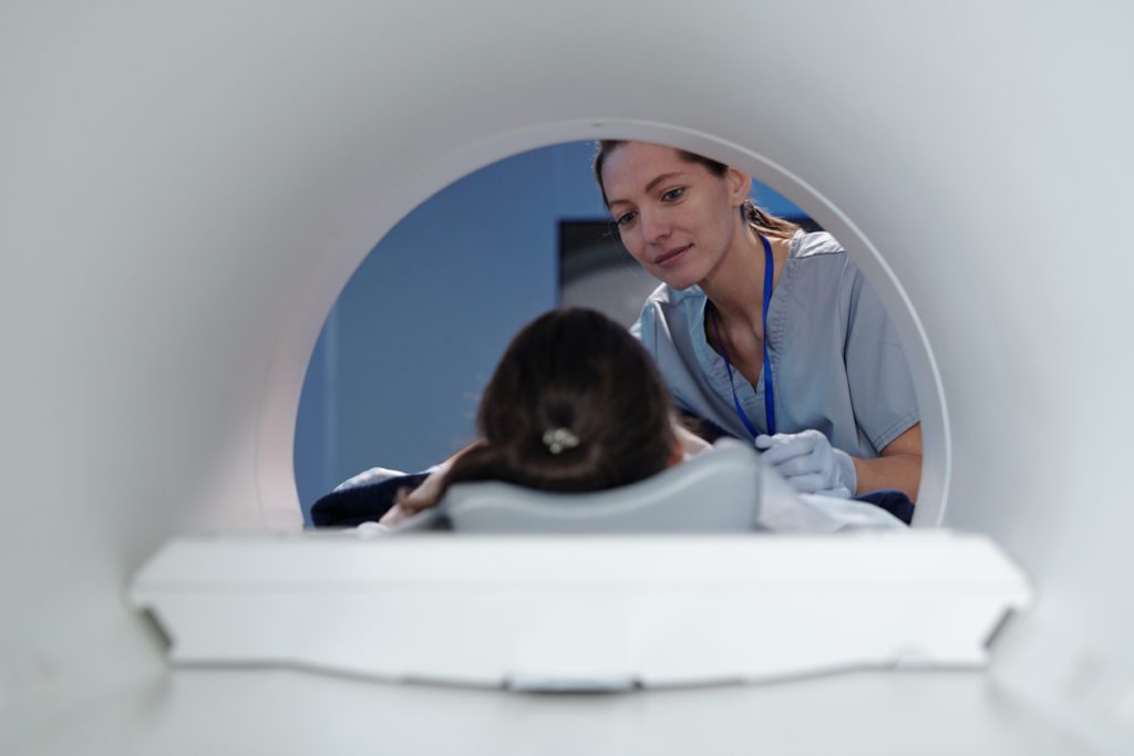 A Patient Undergoing for MRI Scan