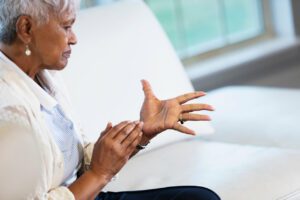 Senior woman with carpal tunnel syndrome